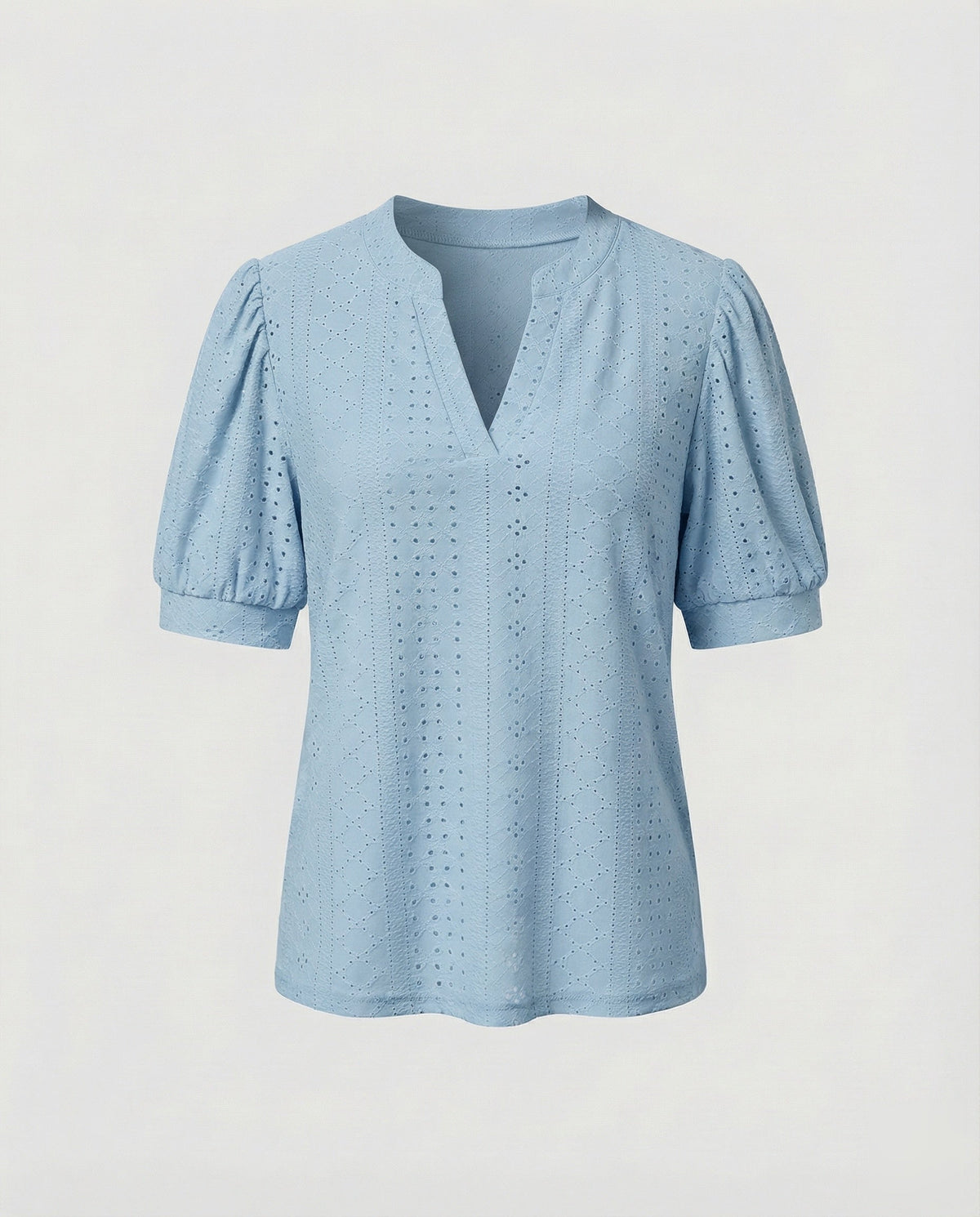 Women Elegant Jacquard Mixed Fabric Blouse Shirt - product shot