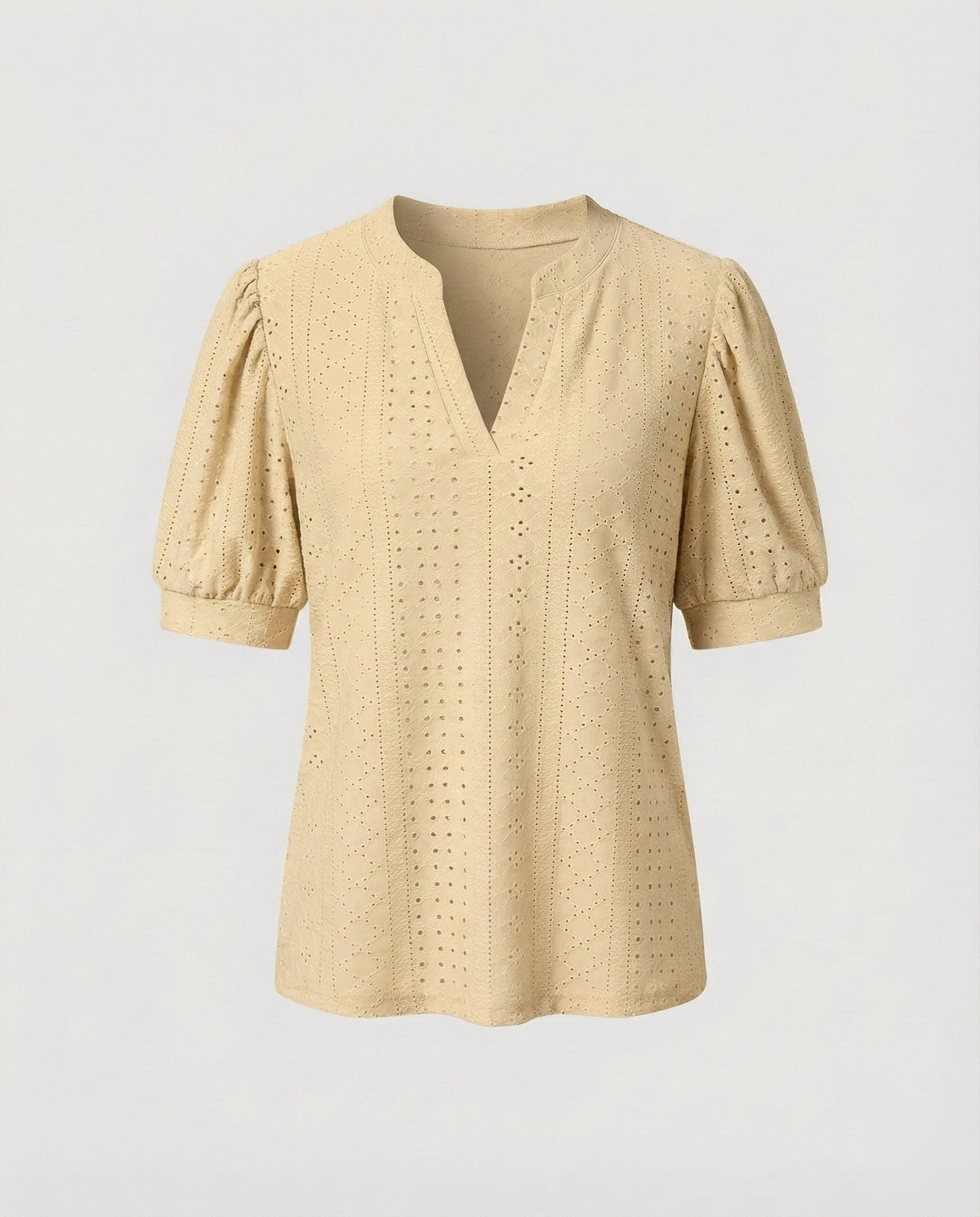 Women Elegant Jacquard Mixed Fabric Blouse Shirt - product shot
