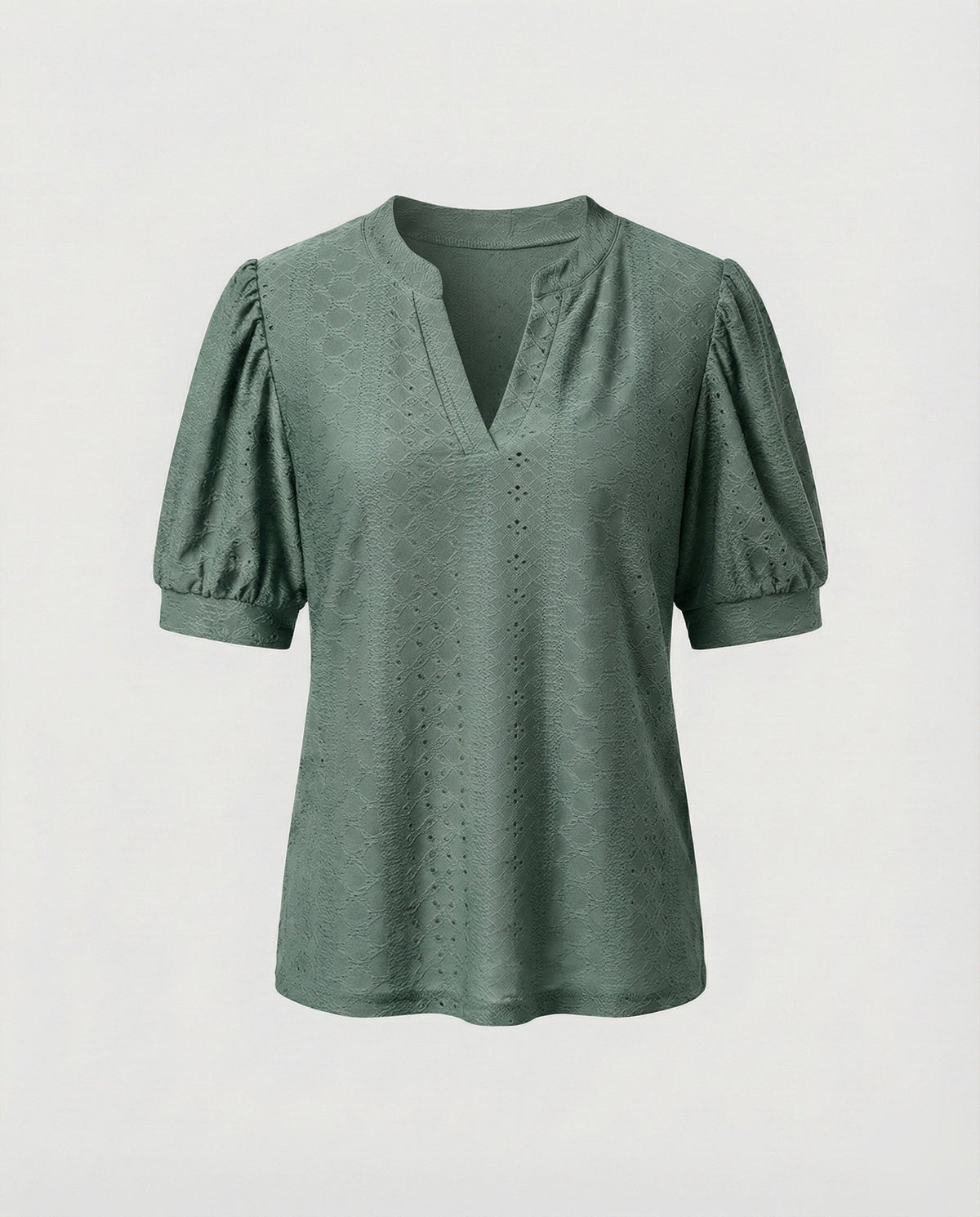 Women Elegant Jacquard Mixed Fabric Blouse Shirt - product shot