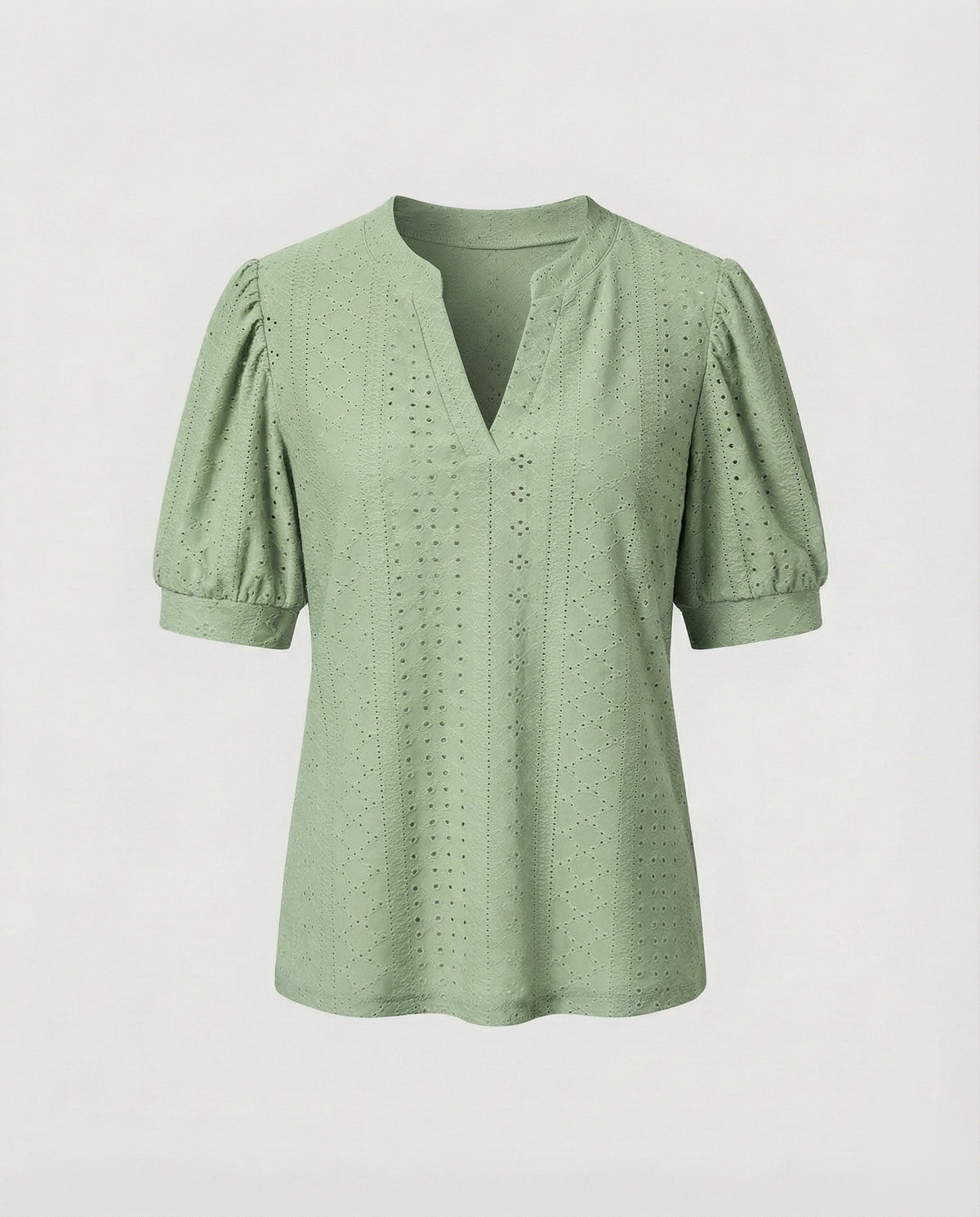 Women Elegant Jacquard Mixed Fabric Blouse Shirt - product shot