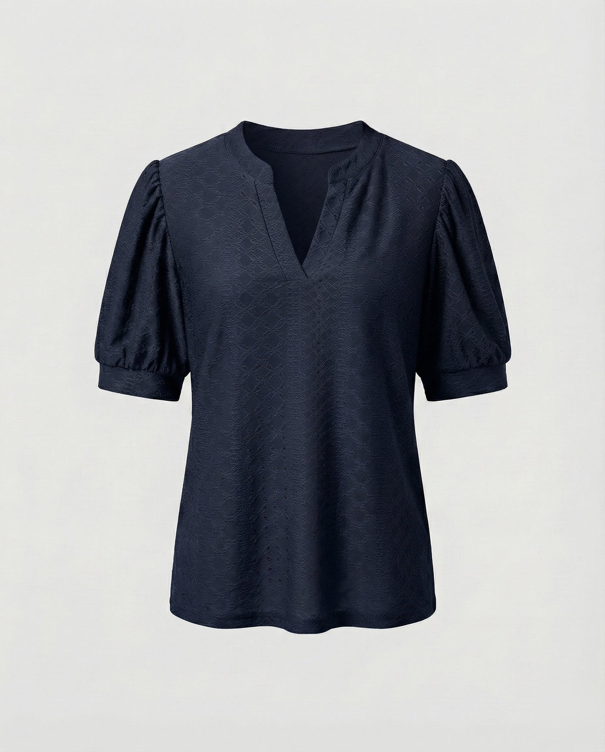 Women Elegant Jacquard Mixed Fabric Blouse Shirt - product shot