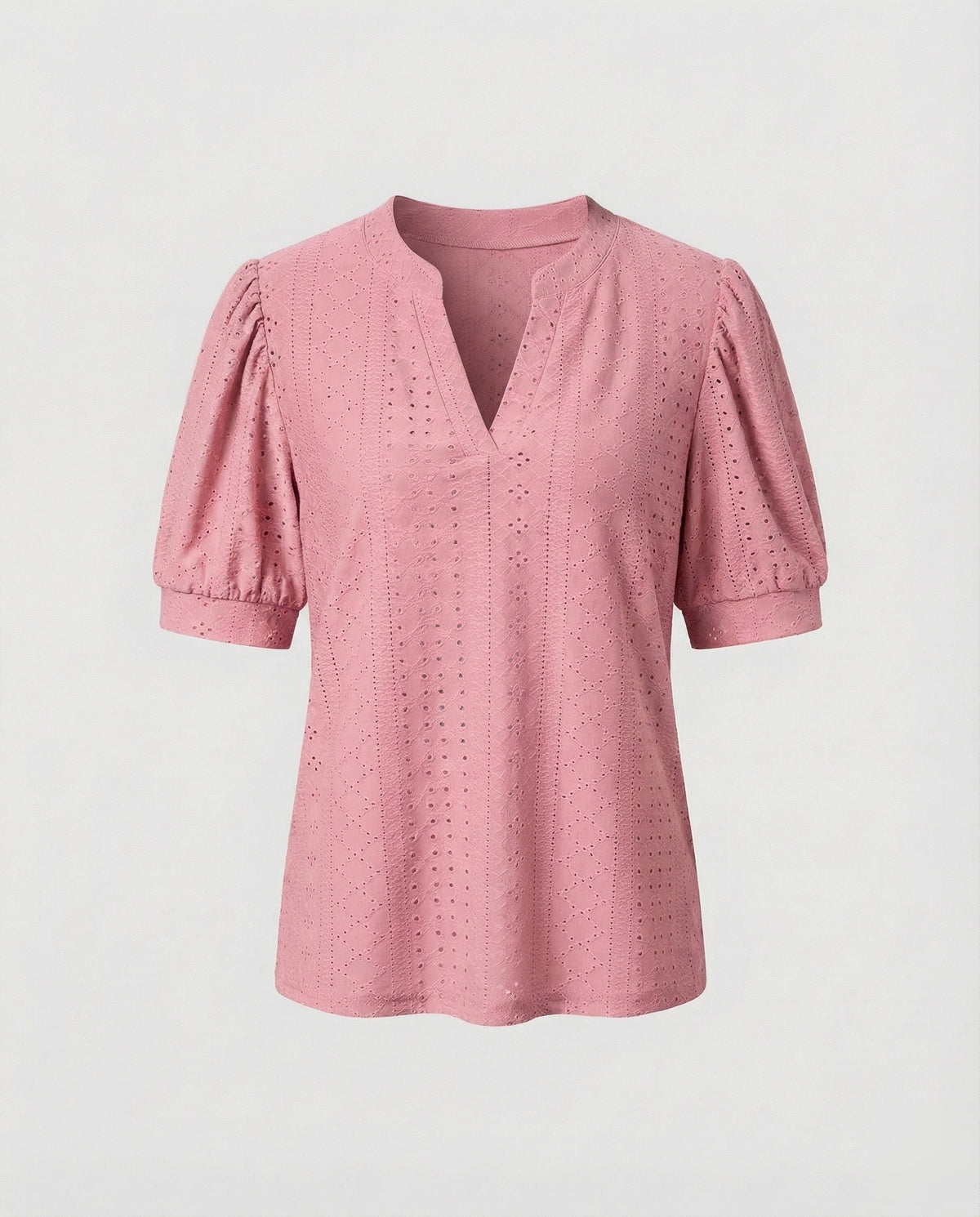 Women Elegant Jacquard Mixed Fabric Blouse Shirt - product shot