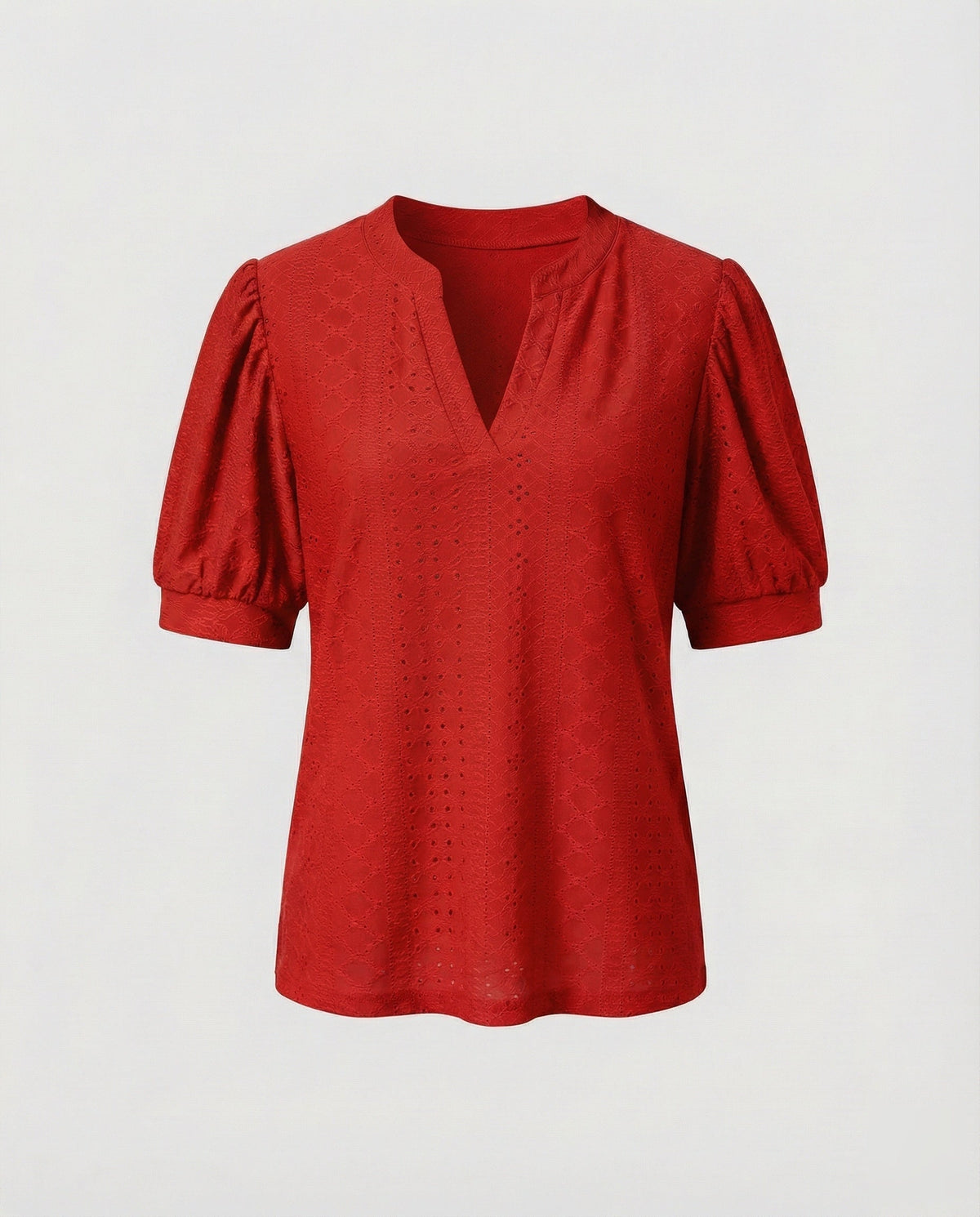 Women Elegant Jacquard Mixed Fabric Blouse Shirt - product shot