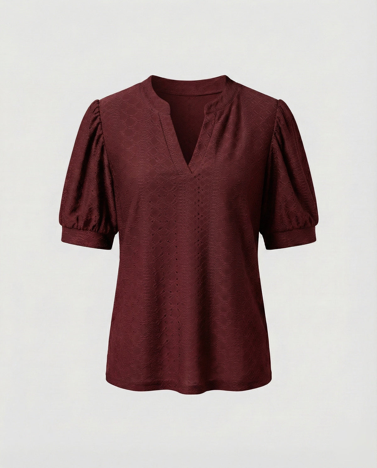 Women Elegant Jacquard Mixed Fabric Blouse Shirt - product shot