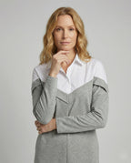 Comfortable blouse look sweatshirt quality sweatshirt tunic - upper body view