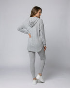 Women's Comfortable Hooded Long Shirt Fine Knit Fine Knit Lounge Set - back view