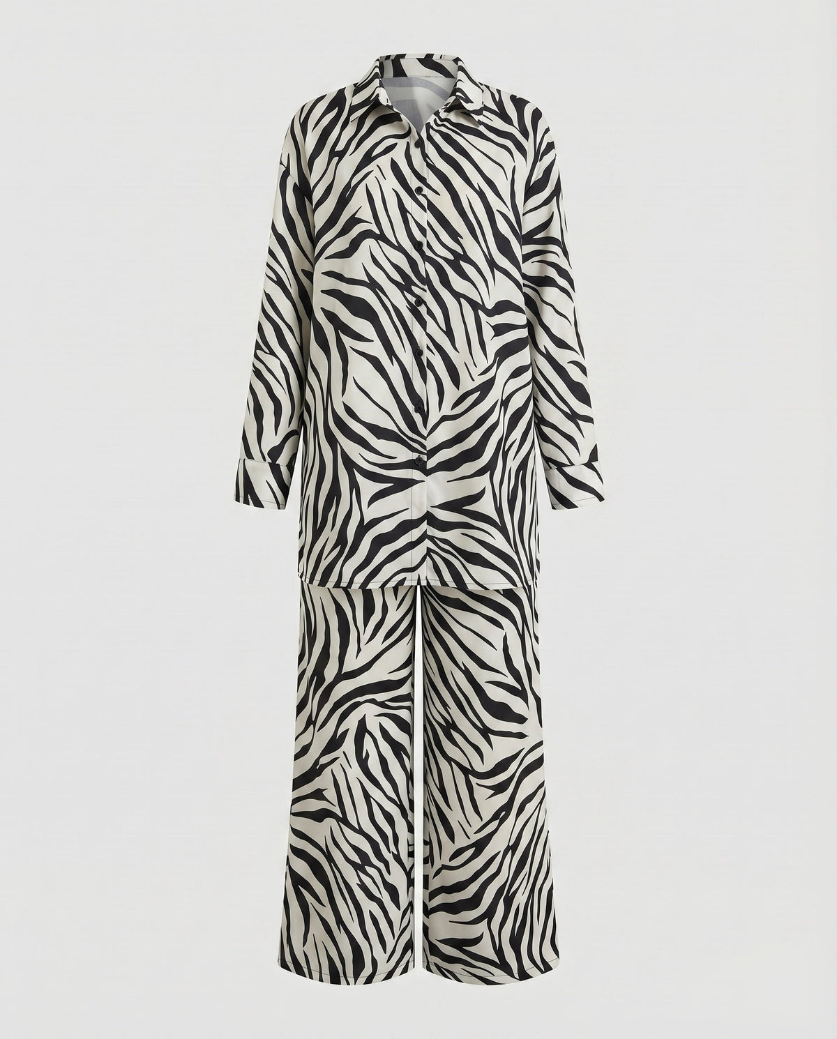 Women's Graphic Graphic Pattern Blended Fabric Long Blouse-Pants Set - product shot