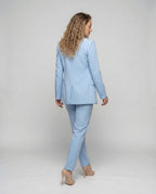 Women's Suit Double-Breasted Blazer Slim Pants - back view