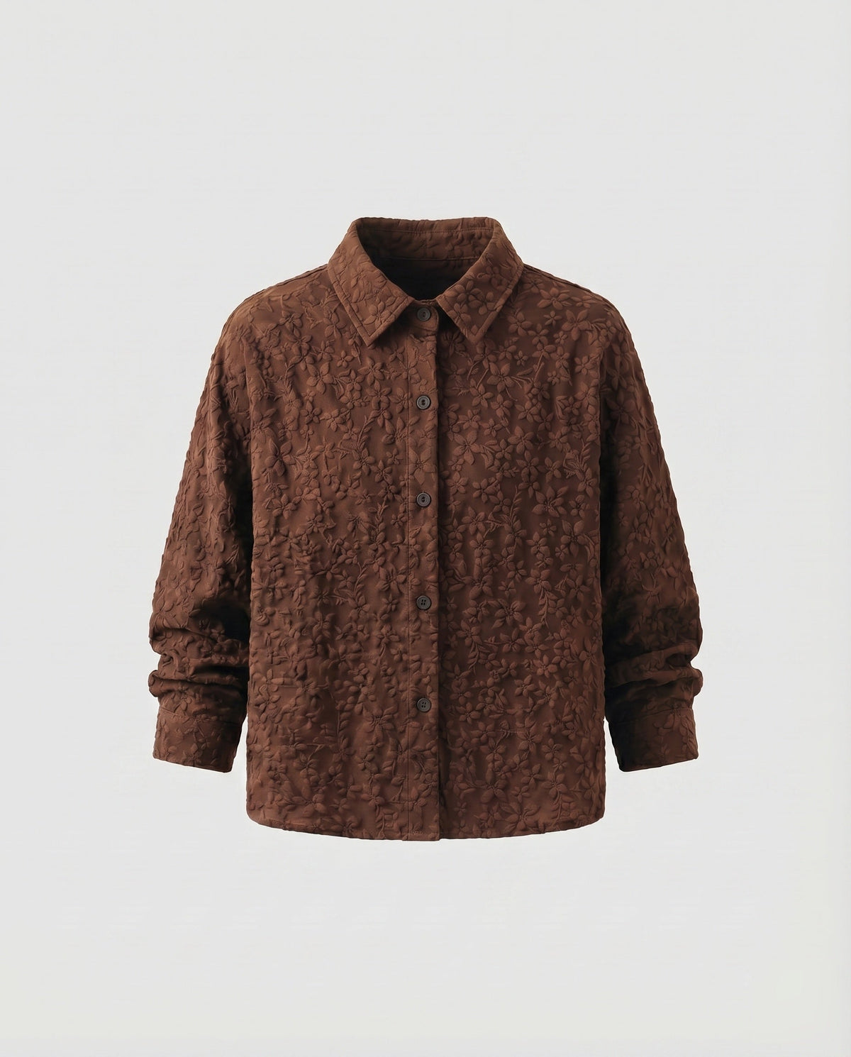 Women Quilted Short Jacket Floral Jacquard Blouse Style - product shot