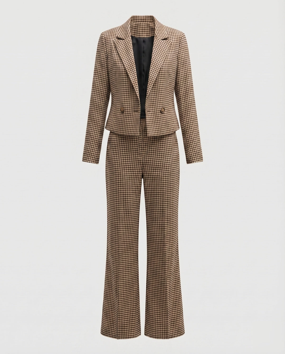 Women's Checkered Suit Short Blazer Wide Leg - product shot