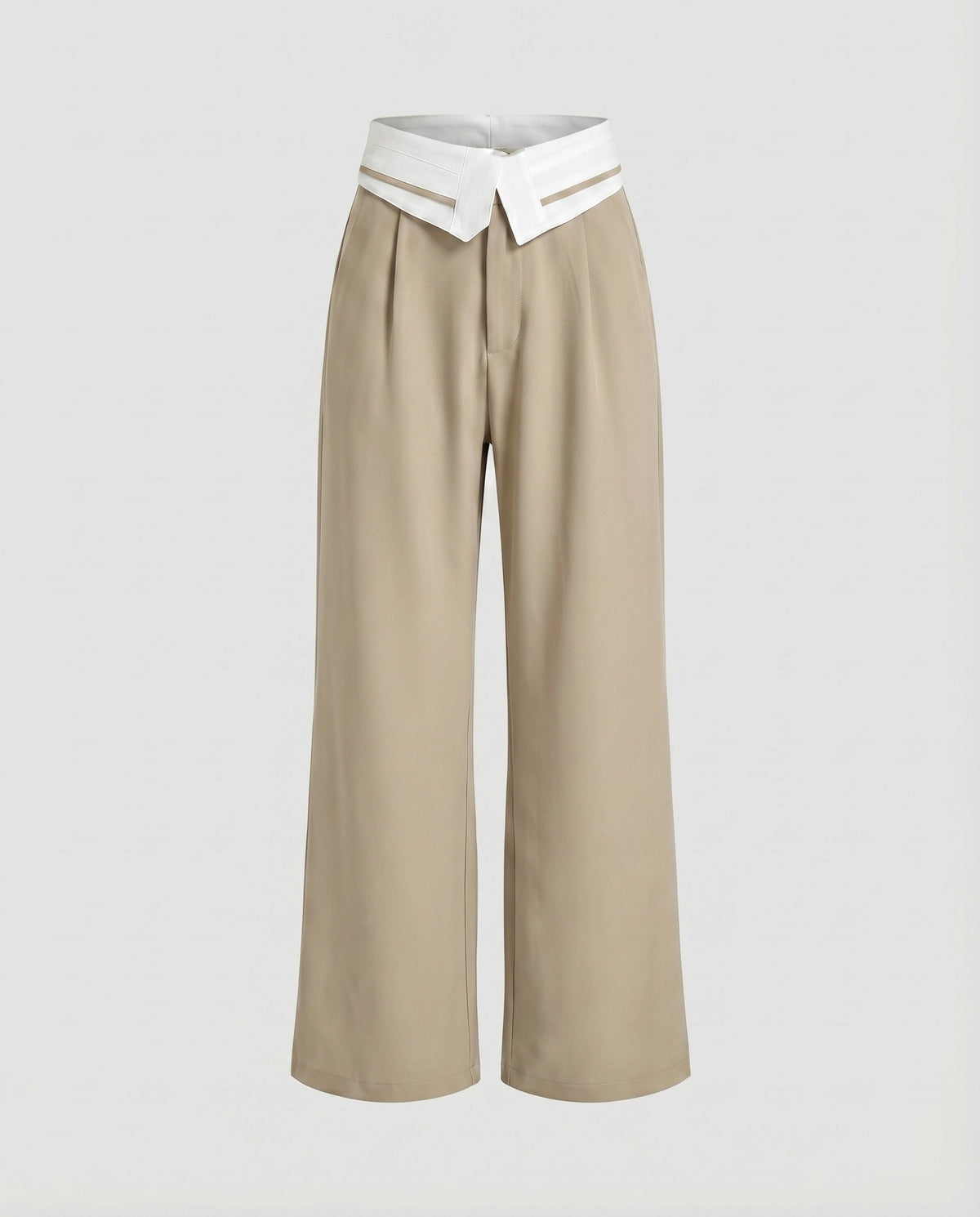 Women's elegant cropped trousers with stylish pleat design - product shot