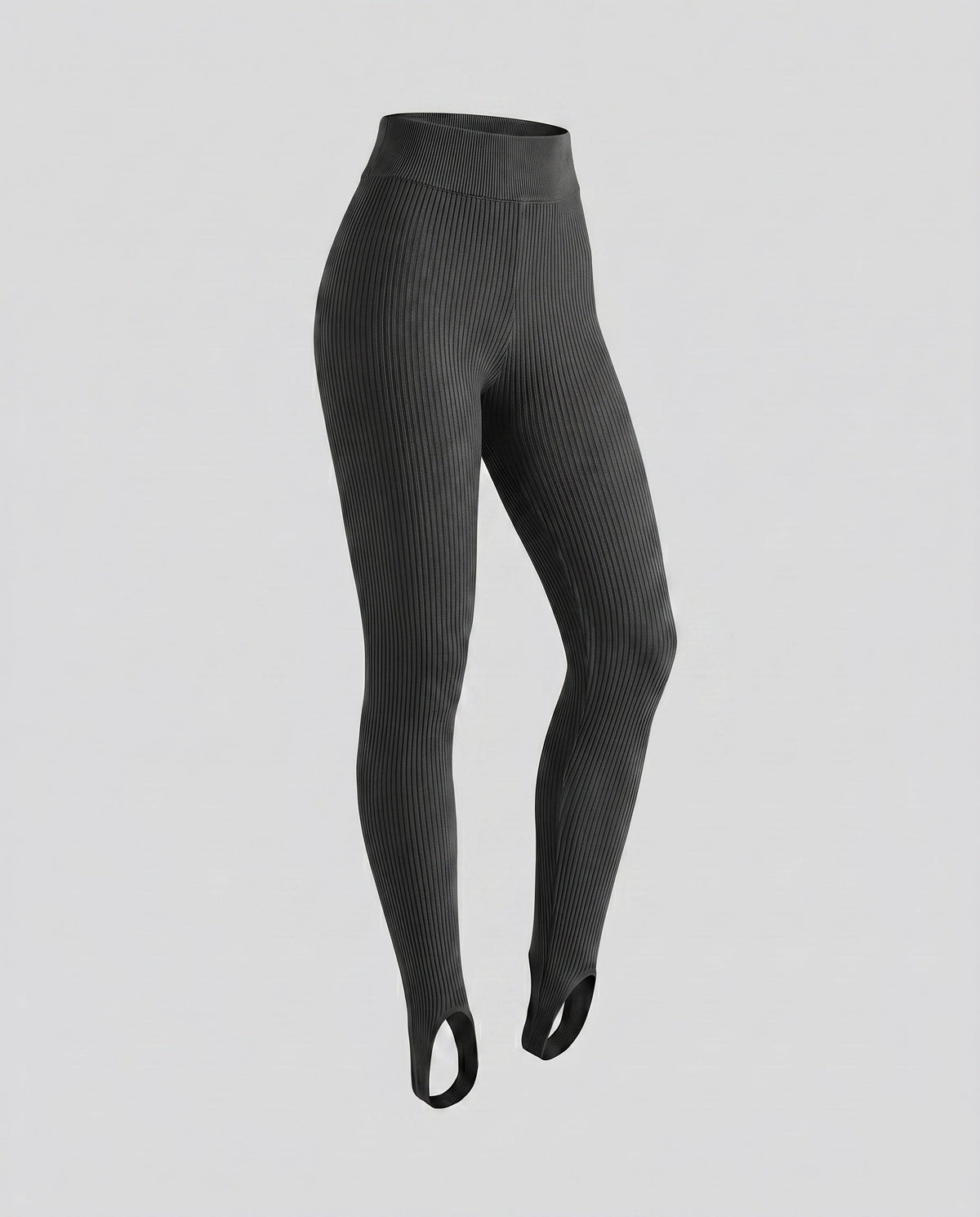 Women's ribbed leggings with side slit details - product shot
