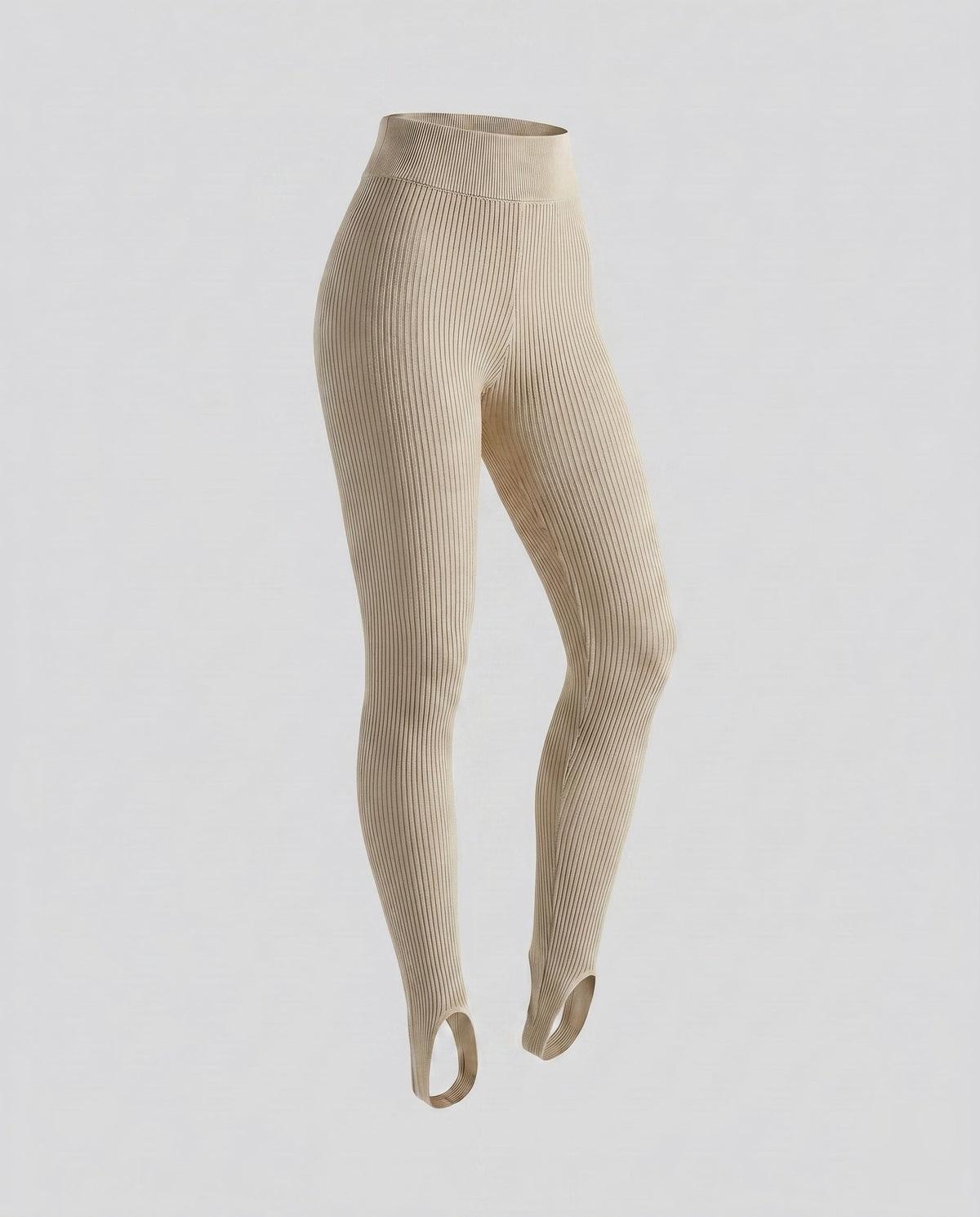 Women's ribbed leggings with side slit details - product shot