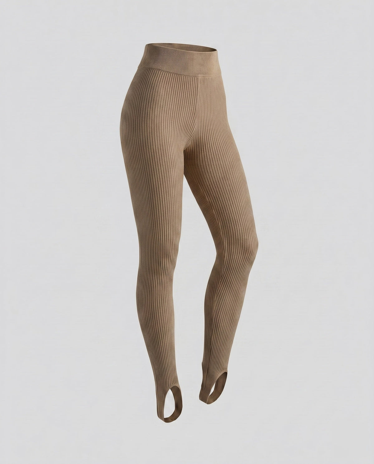 Women's ribbed leggings with side slit details - product shot