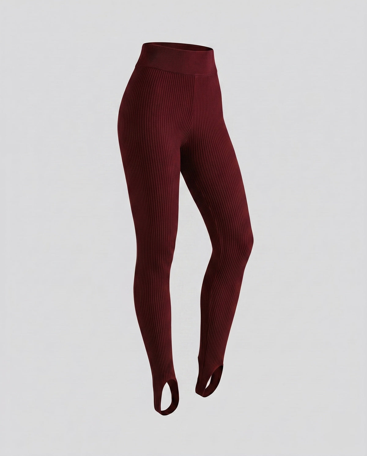 Women's ribbed leggings with side slit details - product shot