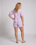 Ladies Lightweight Summer Outfit with Playful Ruffle Detail and Short Pants All Fashion - back view