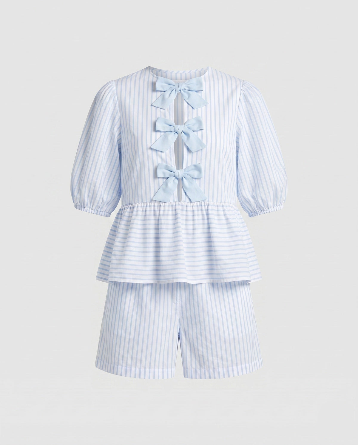 Ladies Lightweight Summer Outfit with Playful Ruffle Detail and Short Pants All Fashion - product shot