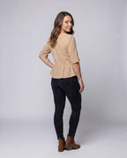 Women blouses with soft texture and ruffle hem - back view
