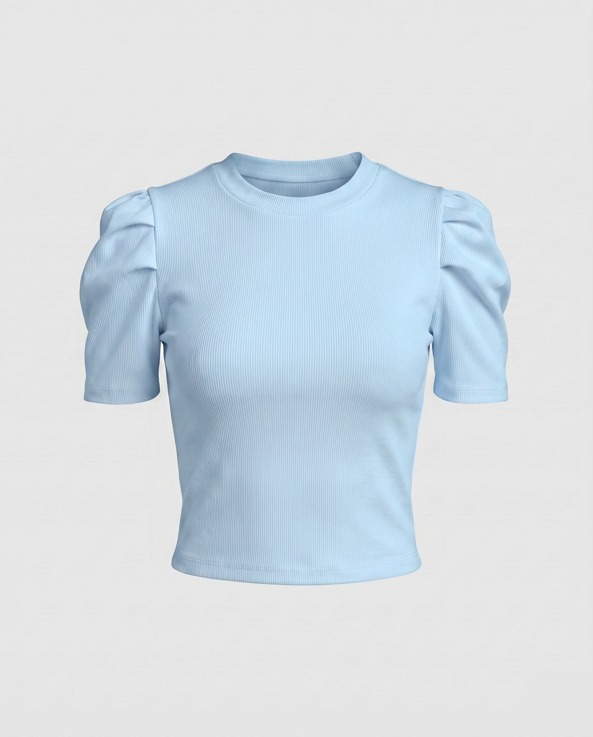 Ladies Short-Sleeved Blouse Top with Puff Sleeves and Figure-Hugging Cut All Fashion - product shot
