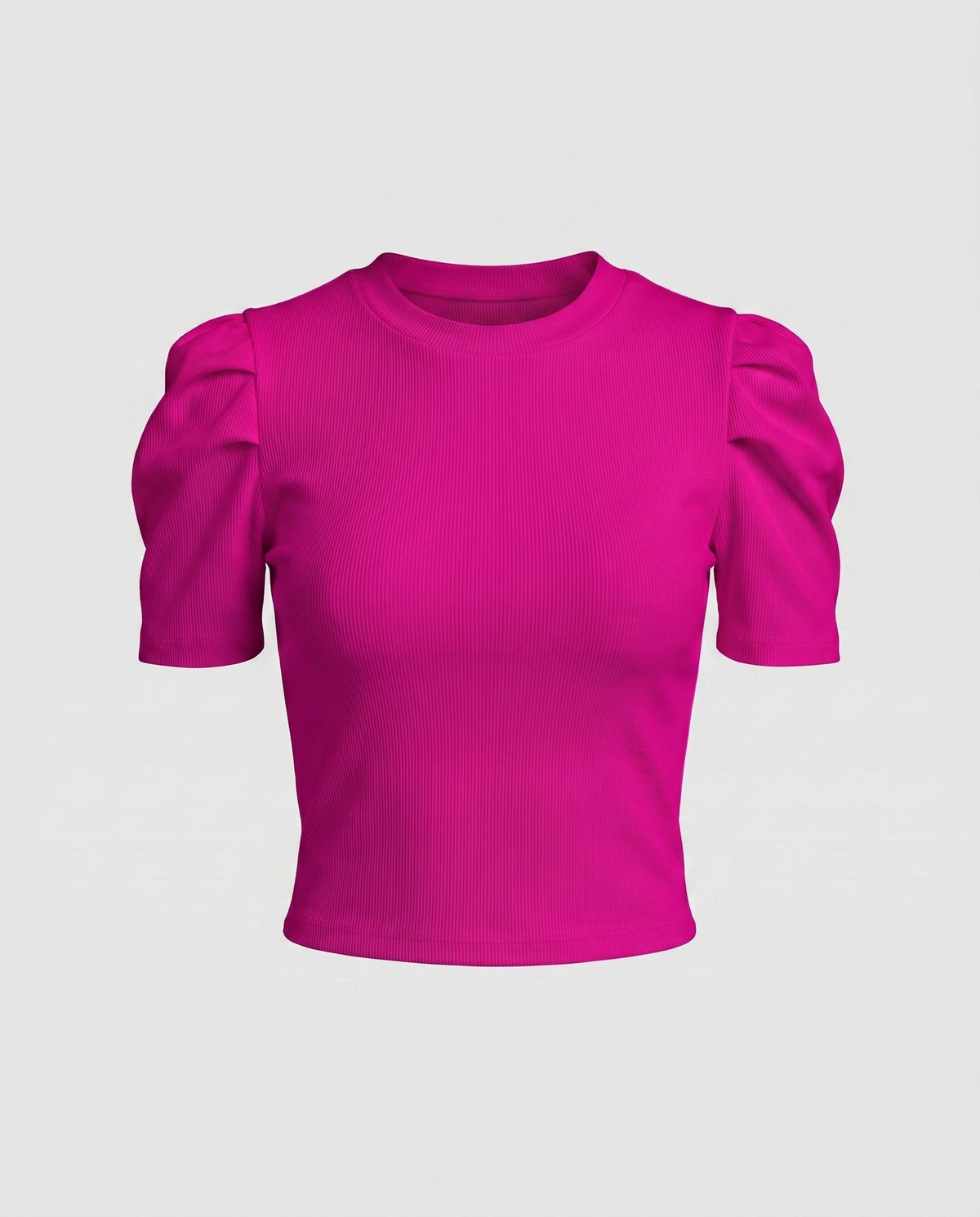 Ladies Short-Sleeved Blouse Top with Puff Sleeves and Figure-Hugging Cut All Fashion - product shot