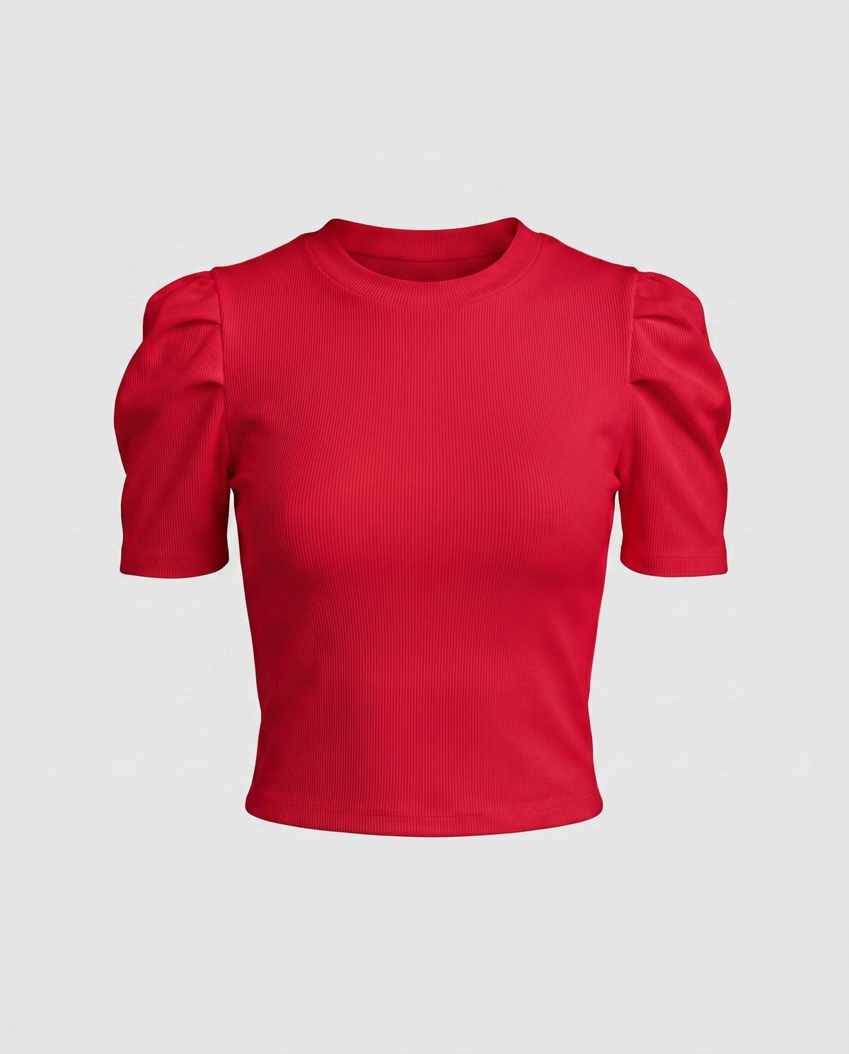 Ladies Short-Sleeved Blouse Top with Puff Sleeves and Figure-Hugging Cut All Fashion - product shot