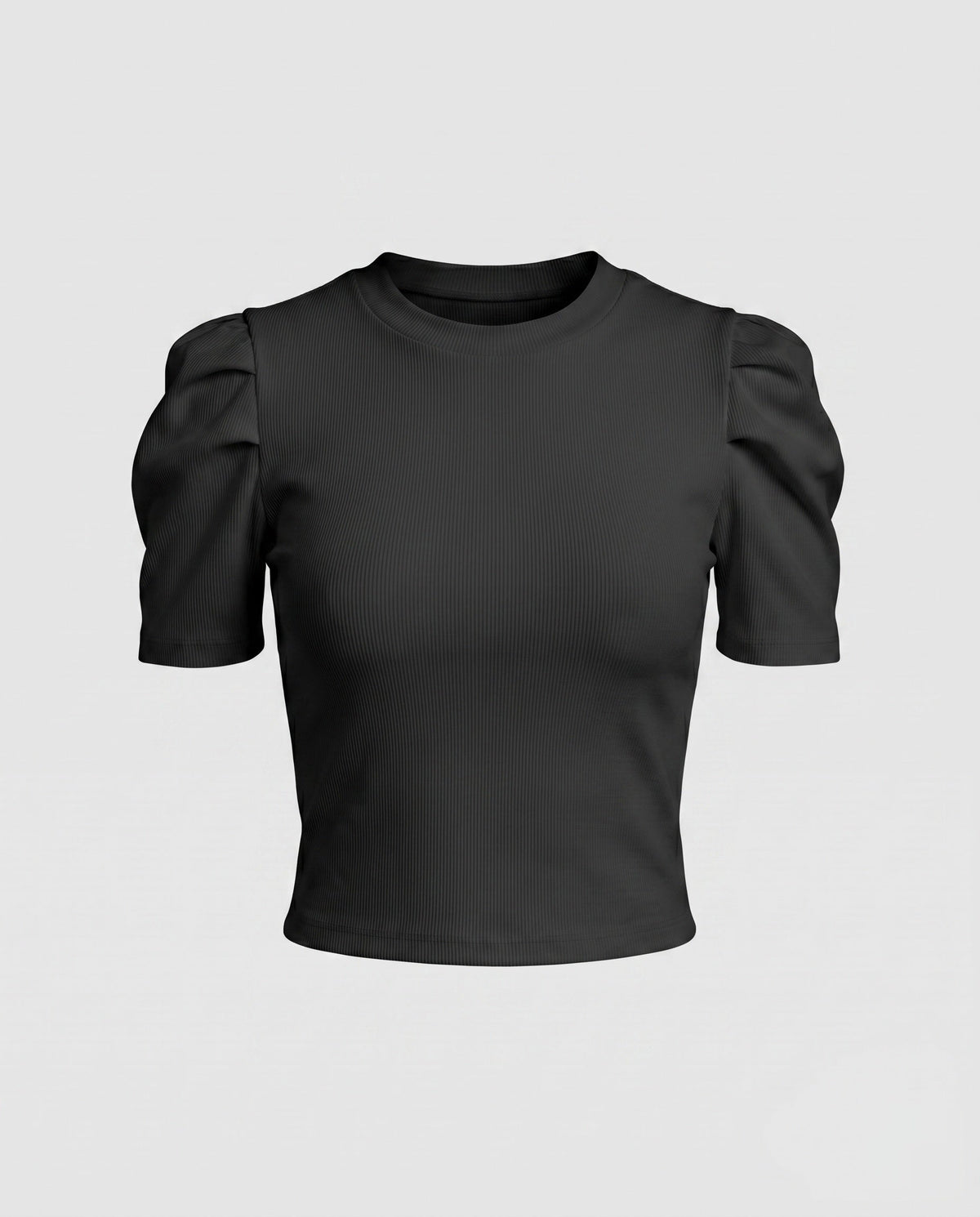 Ladies Short-Sleeved Blouse Top with Puff Sleeves and Figure-Hugging Cut All Fashion - product shot