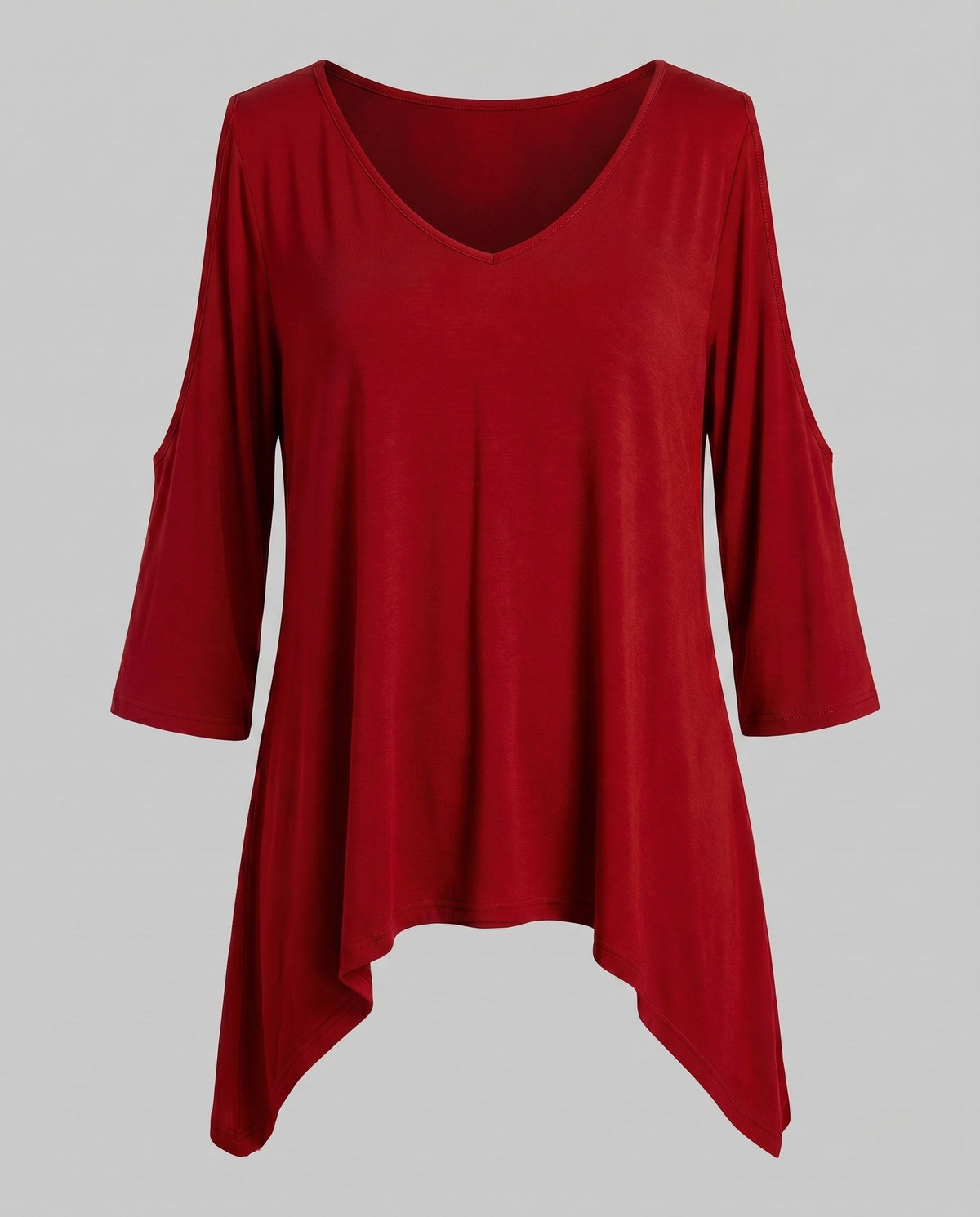 Women's casual blouse shirt with special shoulder cutouts and swinging hem All Fashion - product shot