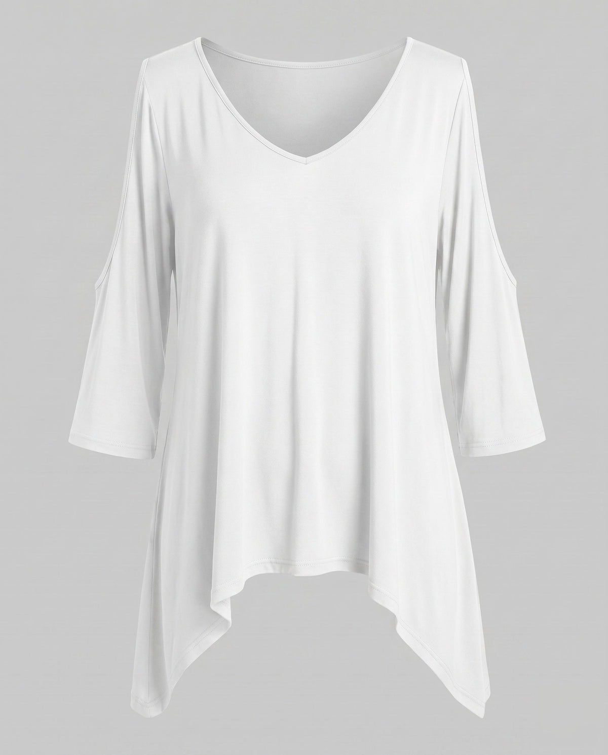 Women's casual blouse shirt with special shoulder cutouts and swinging hem All Fashion - product shot