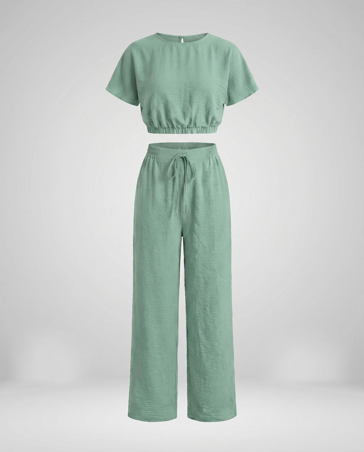 Women's Casual Set consisting of cropped Top and wide-cut Pants All Fashion - product shot