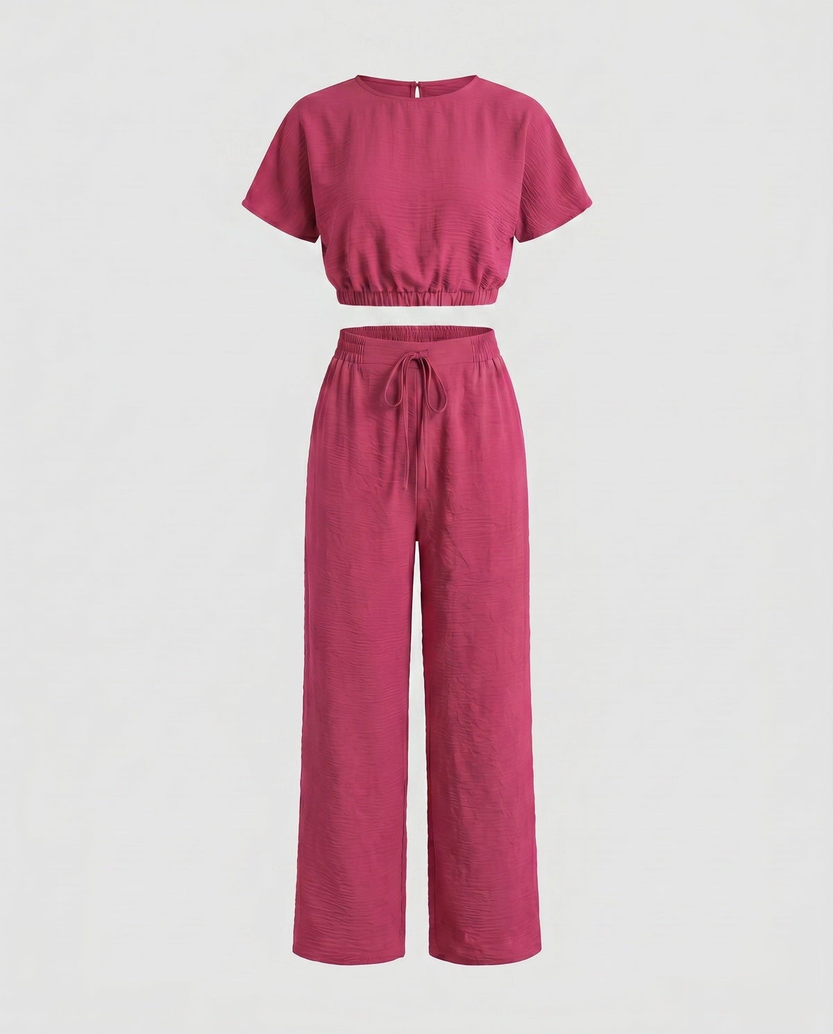 Women's Casual Set consisting of cropped Top and wide-cut Pants All Fashion - product shot