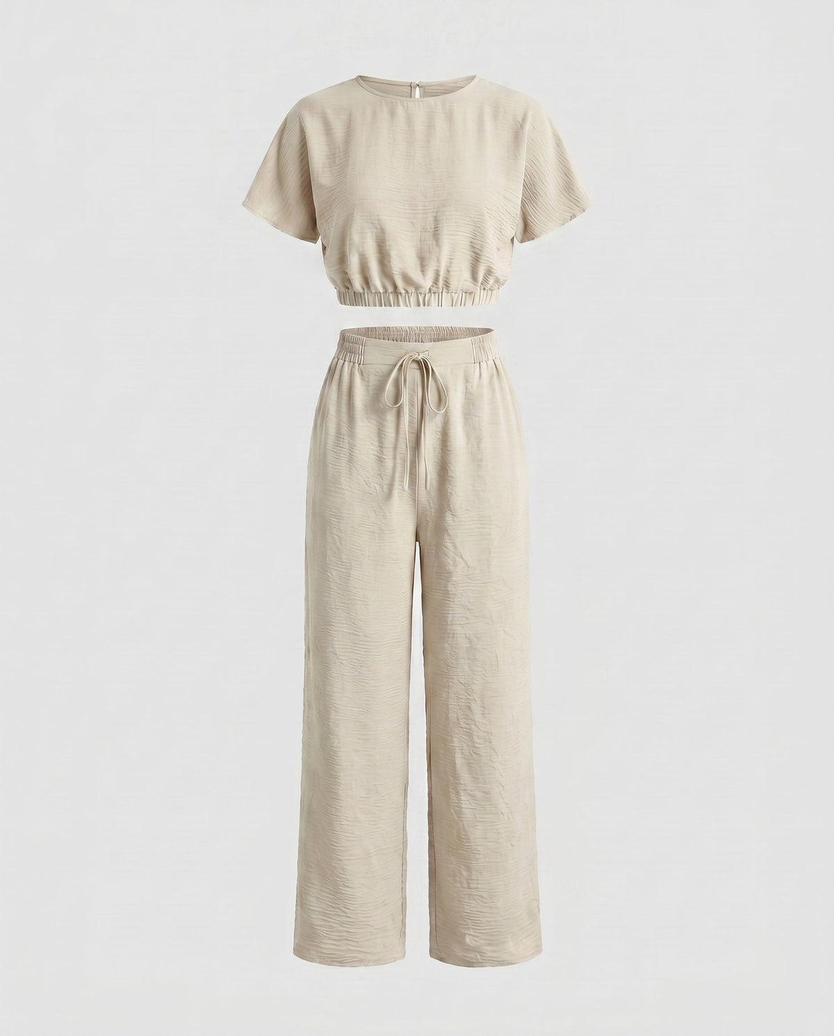 Women's Casual Set consisting of cropped Top and wide-cut Pants All Fashion - product shot