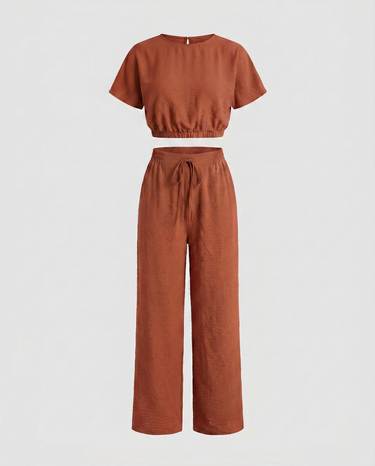 Women's Casual Set consisting of cropped Top and wide-cut Pants All Fashion - product shot