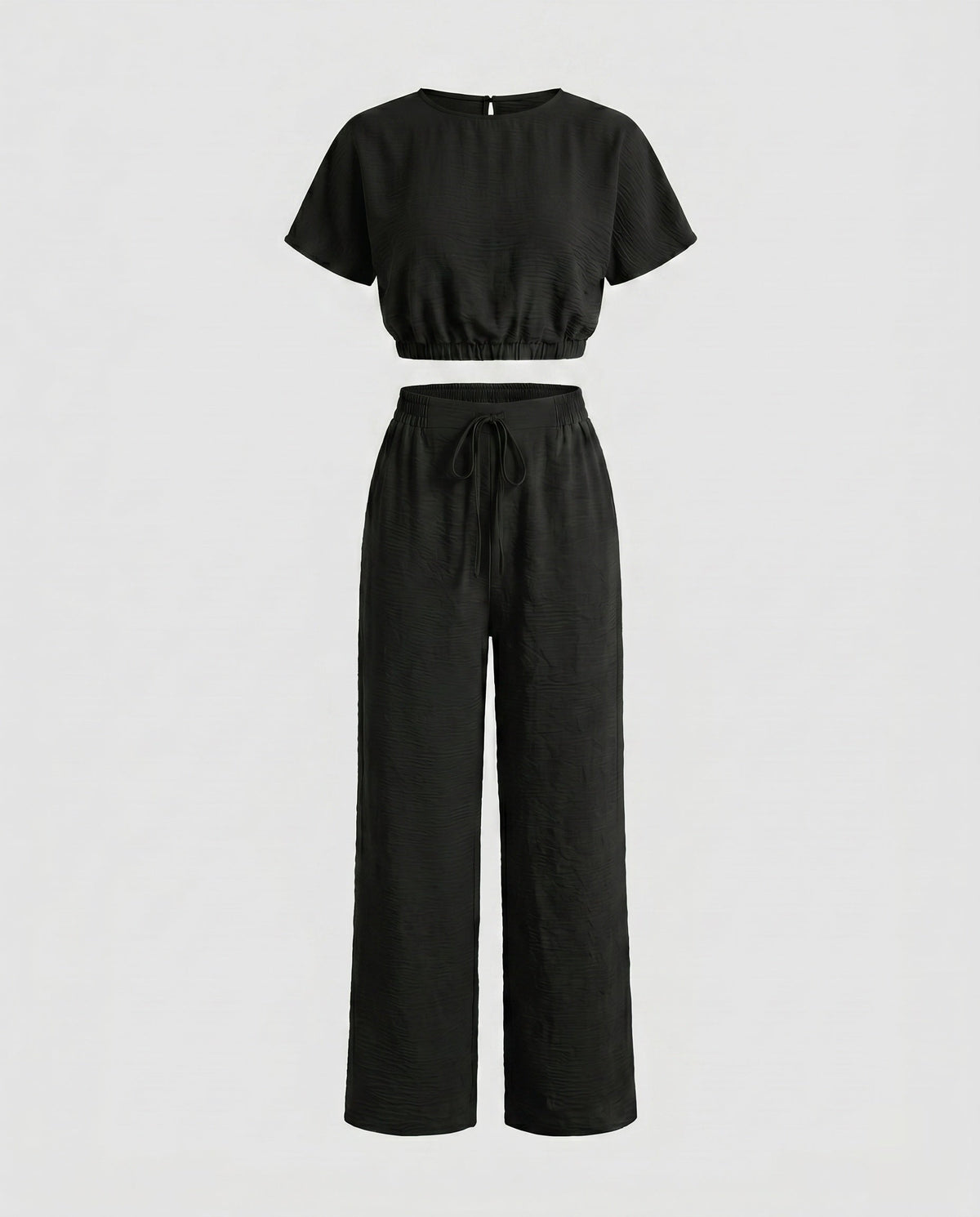Women's Casual Set consisting of cropped Top and wide-cut Pants All Fashion - product shot