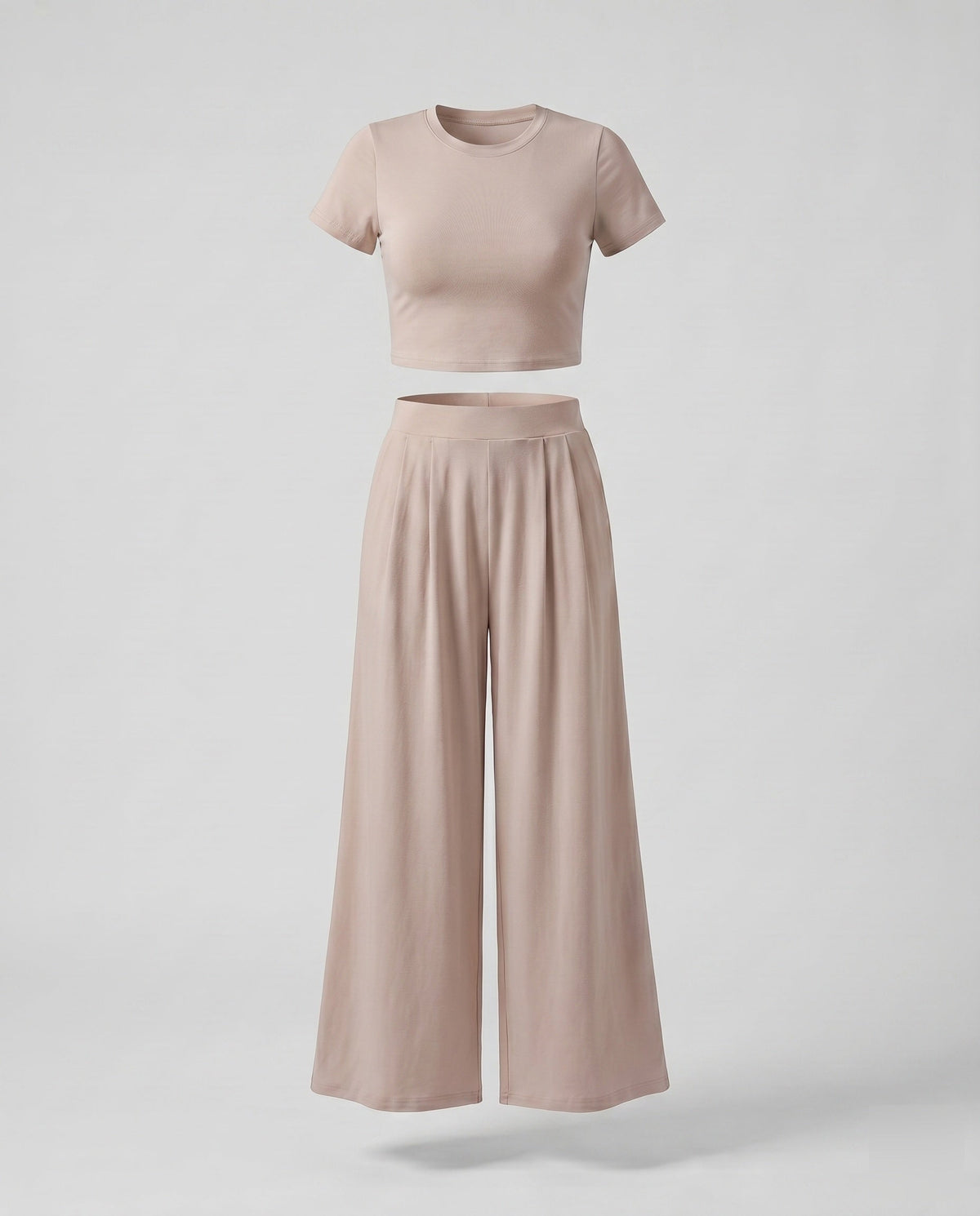 Women’s set of cropped t-shirt and wide palazzo pants All Fashion - product shot