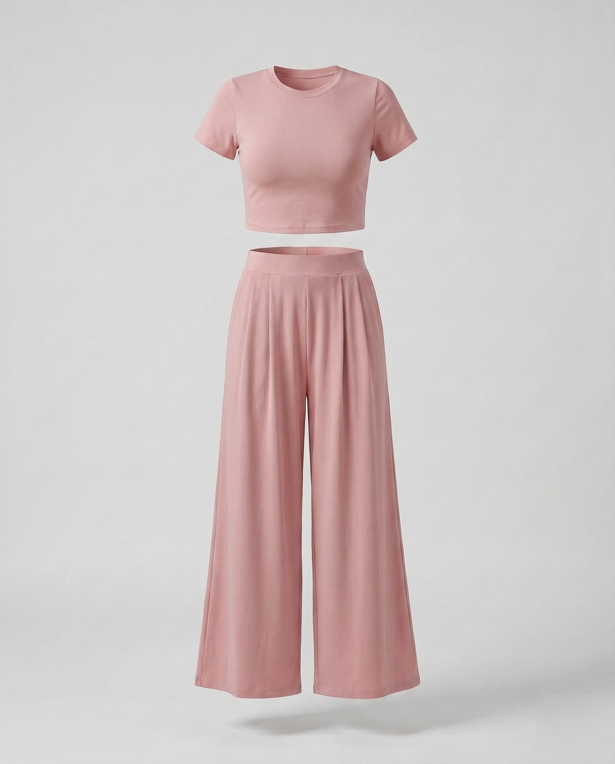 Women’s set of cropped t-shirt and wide palazzo pants All Fashion - product shot
