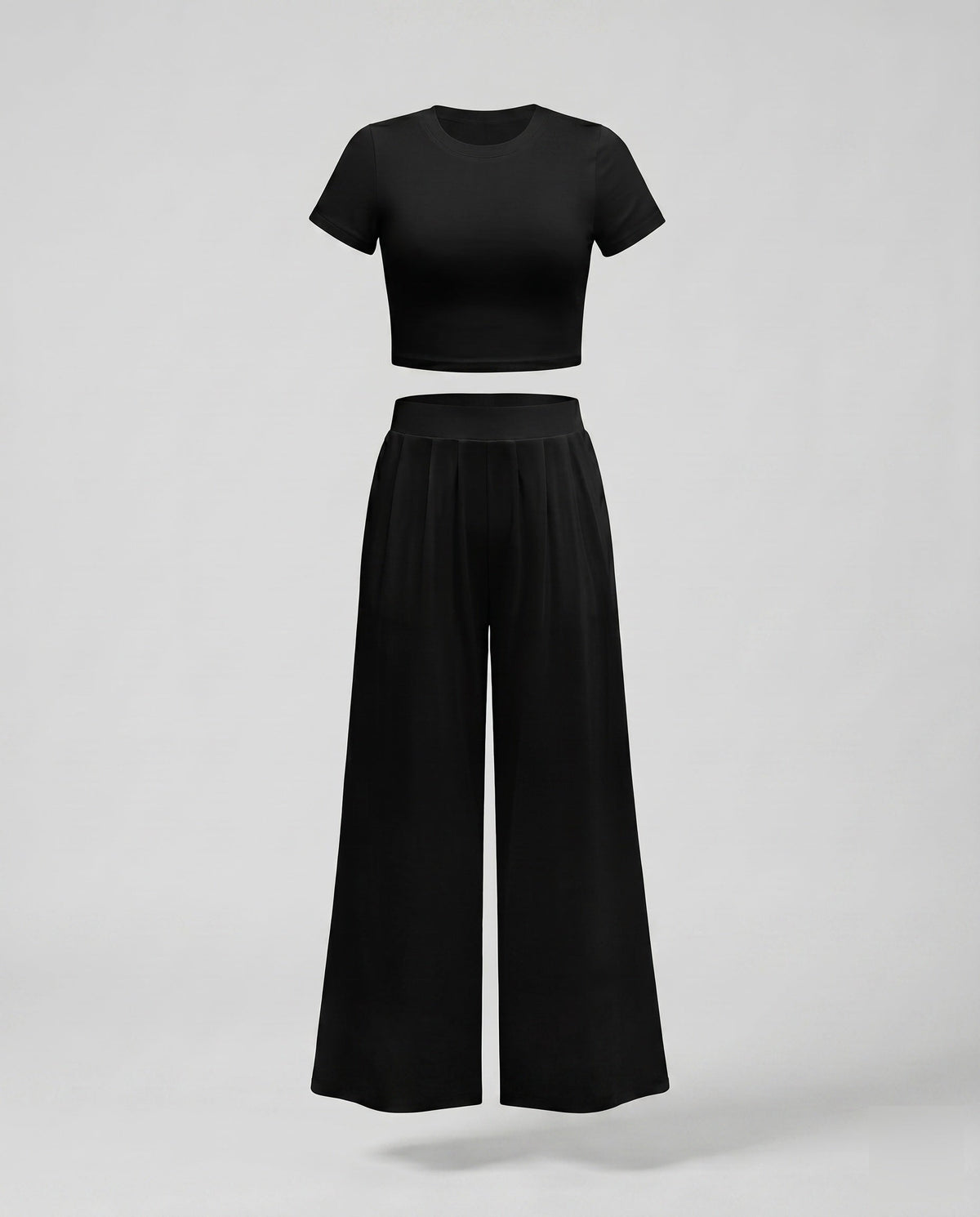 Women’s set of cropped t-shirt and wide palazzo pants All Fashion - product shot