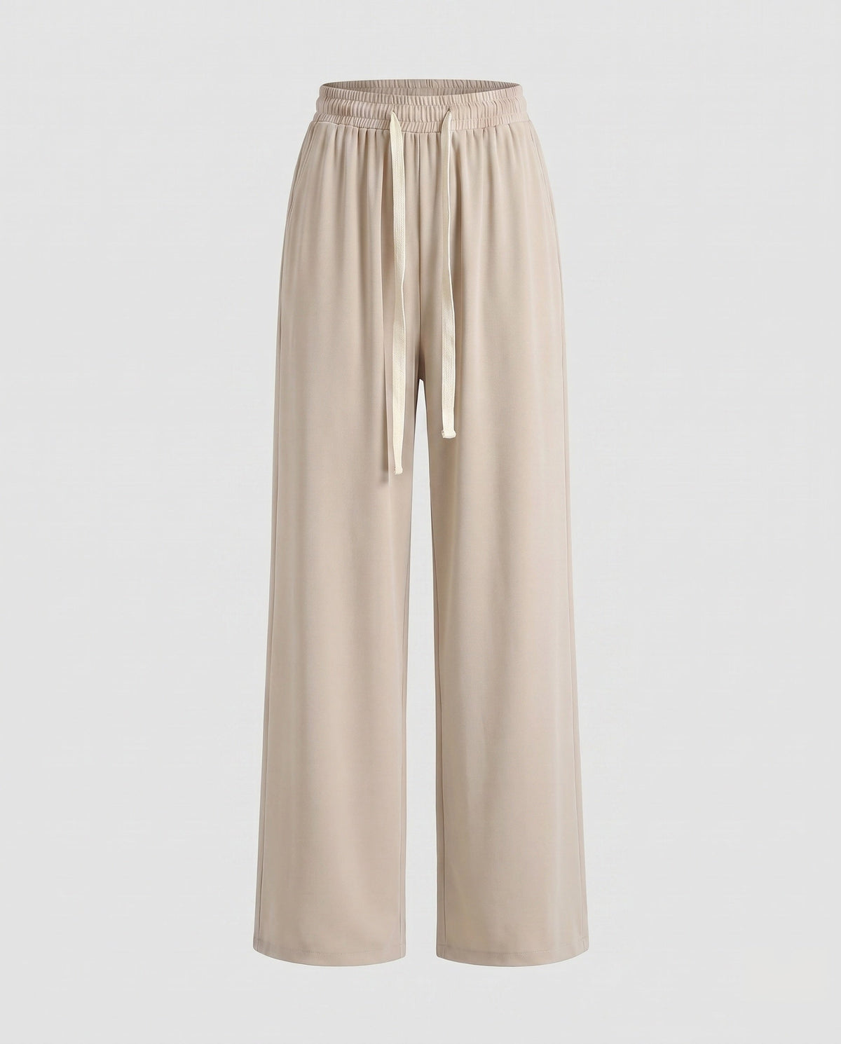 Women's wide lounge pants with elastic waistband and trendy details - product shot