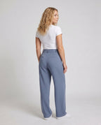 Women's wide high-waist pants - back view
