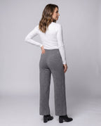 Women's Wide Luxury Trousers Made of Fine Wool - back view