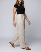 Women Lightweight Striped Culotte Pants - lower body view