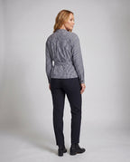 Women's blouse jacket with exciting striped pattern and practical pockets - back view