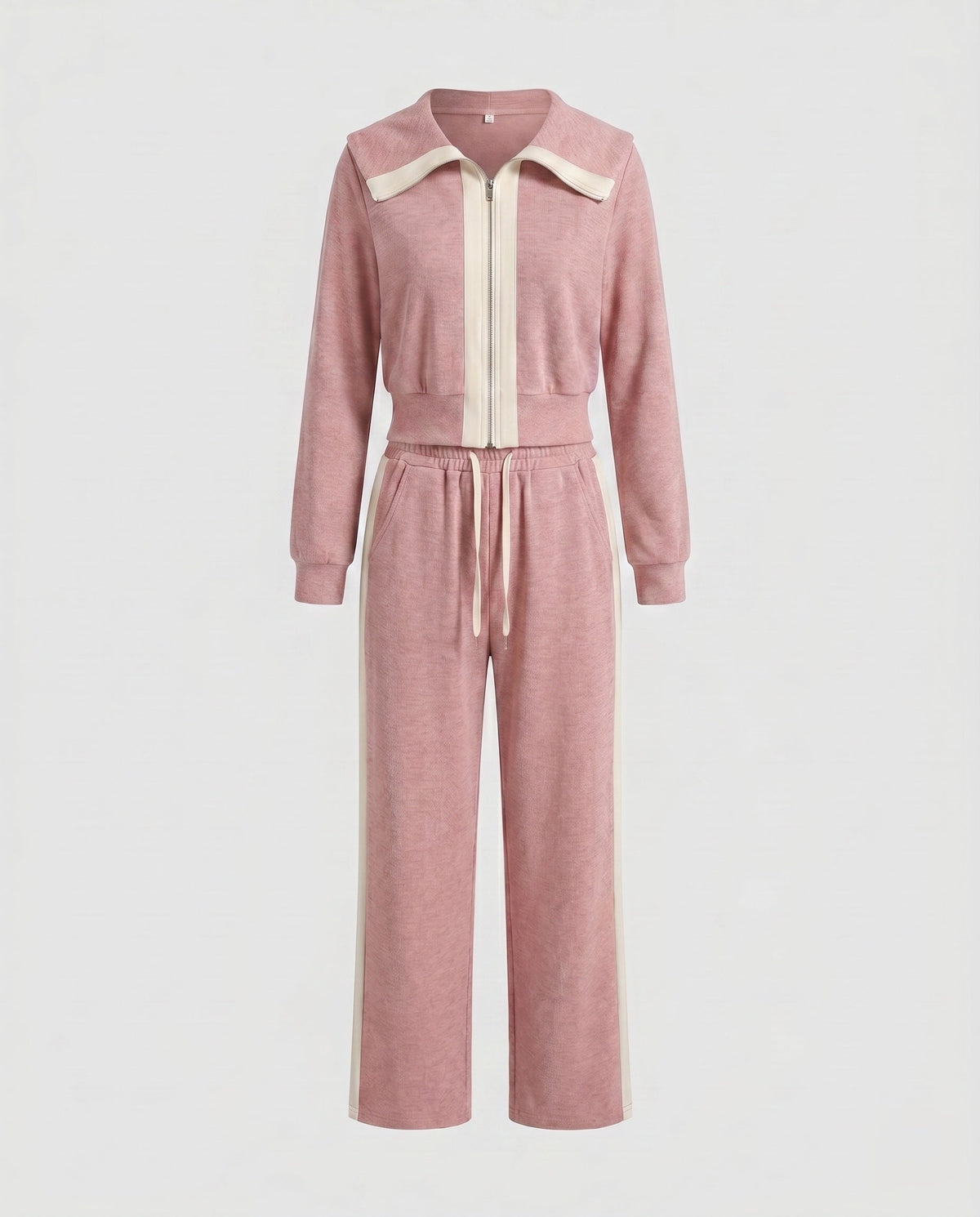 Women's sporty set with high-quality hooded jacket and loose pants - product shot