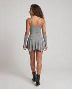Women's dress with an elegant wrap cut and long sleeves - back view