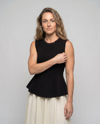 Women's Long Dress with Elegant Waterfall Hem - upper body view