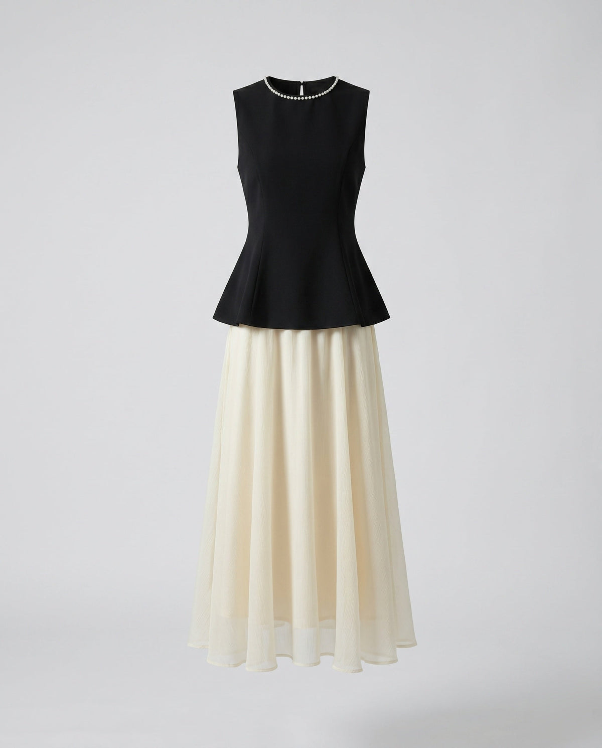 Women's Long Dress with Elegant Waterfall Hem - product shot