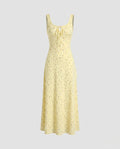 Women's long sleeve dress with floral details and adjustable straps - product shot