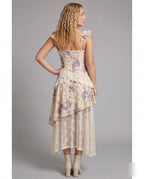 Women’s Maxi Dress with Floral Details - back view
