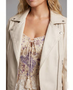 Women’s Maxi Dress with Floral Details - detail close-up