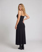 Women's maxi dress with a slim fit and elegant back - back view