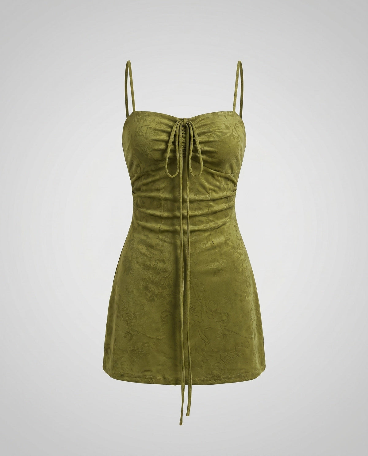Women's mini dress with adjustable lacing detail and fitted cut - product shot